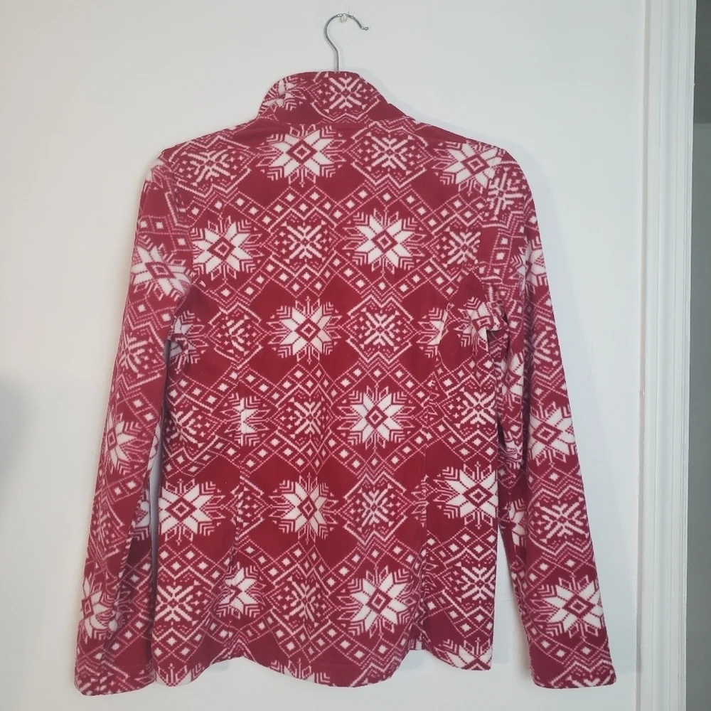 Lands End  Red Quarter Zipper Mock Neck Women's Fleece Size XS   NWOT